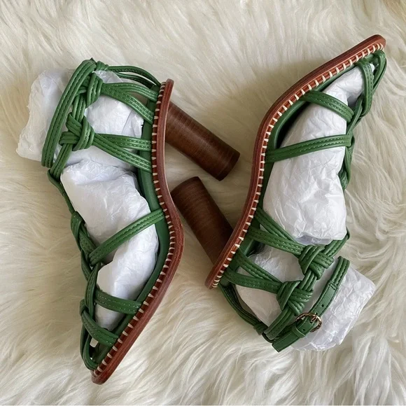 ULLA JOHNSON Tula Knotted High Heel Sandal in Lichen US8 EU38 - Picture 8 of 16